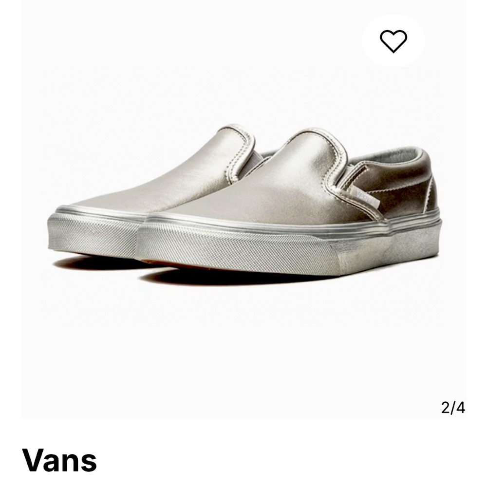 Vans Metallic Silver Slip-Ons